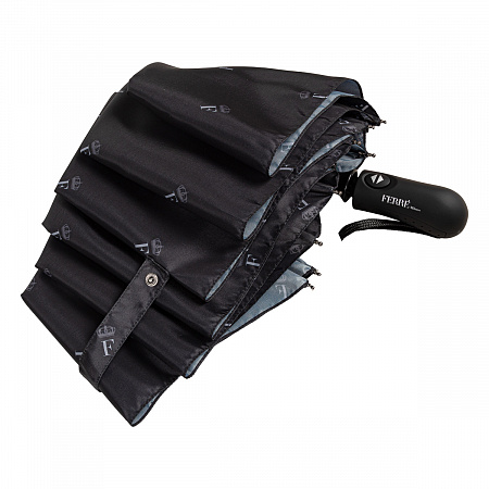 Зонт складной Ferre 6036-OC Tiara Black Мужской Черный Автомат