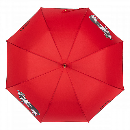 Зонт-трость Moschino 9060-63autoc Iconic cow Red Женский Красный Полуавтомат
