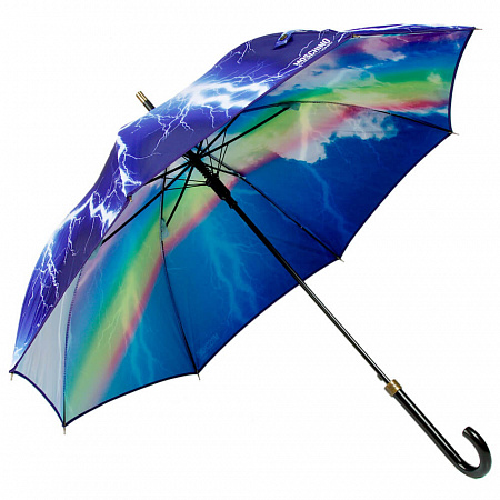Зонт-трость Moschino 372-D63AUTOA Thunder and Rainbow long Black   