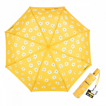 Зонт складной Moschino 9049-OCU Daisies Yellow Женский Желтый, Белый Автомат, система Антиветер