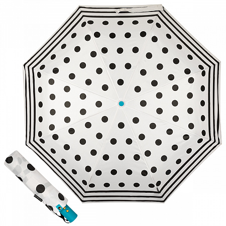 Зонт складной M&amp;P C58215 Dots White Женский Черный, Белый Автомат