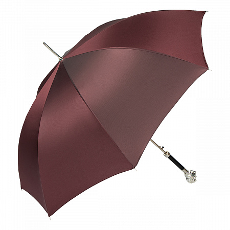 Зонт-трость Pasotti Leone Лев Silver Oxford Dark Bordo Женский, Мужской Бордо Полуавтомат