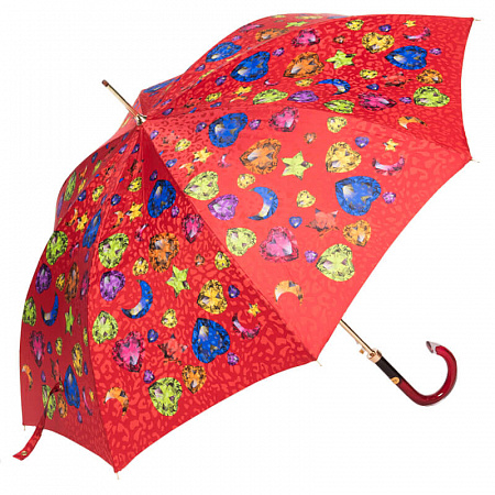 Зонт-трость Baldinini 17-LA Diamante long Rosso Женский Красный Полуавтомат