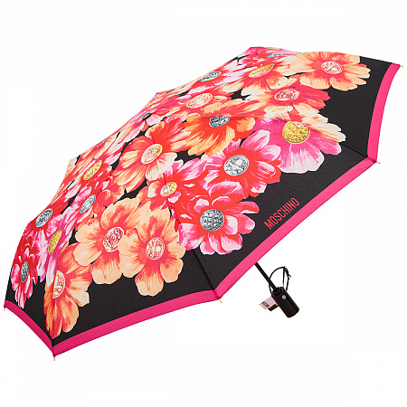 Зонт складной Moschino 8994-OCA Flowers and buttons Multi Женский Розовый, Красный Автомат, система Антиветер