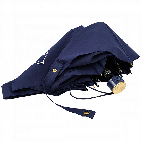 Зонт складной Moschino 8981-superminiF Laurel logo Blue Женский Синий Механический