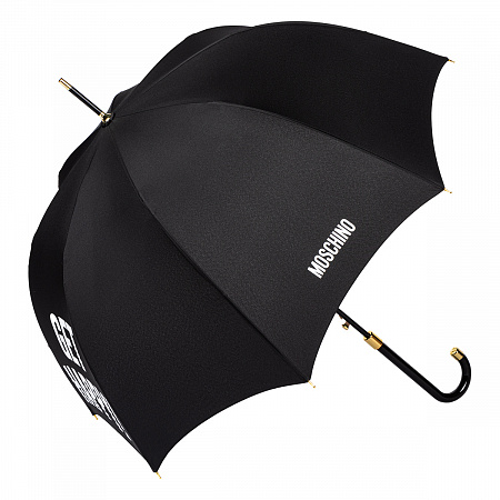 Зонт-трость Moschino 8967-63autoa Get happy Black Женский Черный Полуавтомат