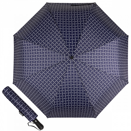 Зонт складной Baldinini 39-OC Logo Dark Blue Мужской Синий Полный автомат