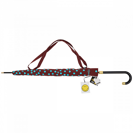 Зонт-трость Moschino 8939-63AUTOE Pois Brown Женский Коричневый Полуавтомат