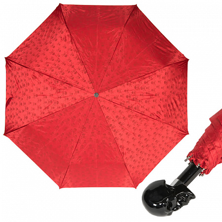Зонт скадной Pasotti Manual Sculls Red Capo Nero Женский Красный Механический