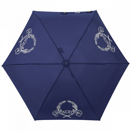 Зонт складной Moschino 8981-superminiF Laurel logo Blue Женский Синий Механический