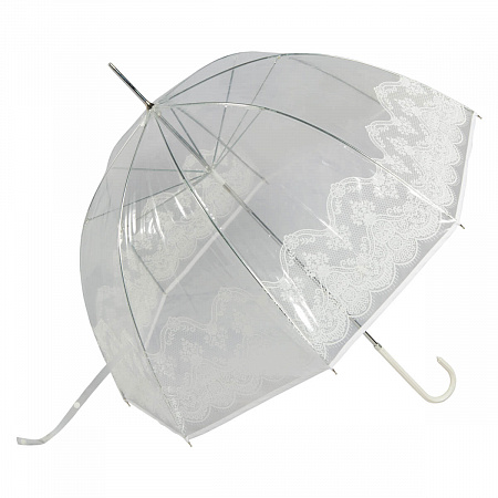 Зонт-трость Guy De Jean 1215-LM Frivole Tulle Bianco long Женский Прозрачный, Белый Механический