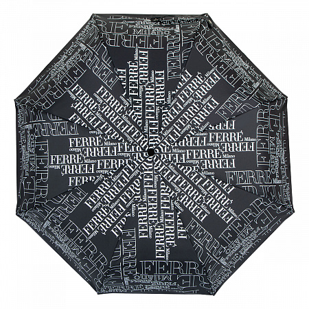 Зонт складной Ferre 6014-OC Logo Black and White Женский Черный, Белый Автомат, система Антиветер