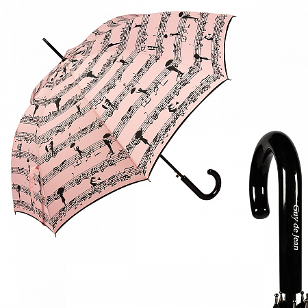 Зонт-Трость Guy De Jean 1214-LA Eiffel Melodie Pink Женский Черный, Розовый Полуавтомат