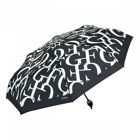 Зонт складной Ferre 6014-OC Logo Ferre Black Женский Черный, Белый Автомат, система Антиветер