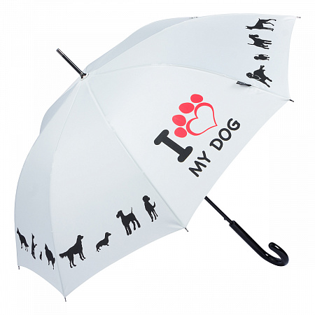 Зонт-трость EMME M426-LA Love Pets Beige Женский, Мужской Белый Полуавтомат