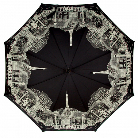Зонт-трость Guy De Jean 1902-LM Paris Noir long Женский Черный Механический