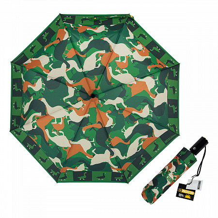 Зонт складной Moschino 8986-OCA Goose camouflage Multi  Женский Зеленый Автомат, система Антиветер