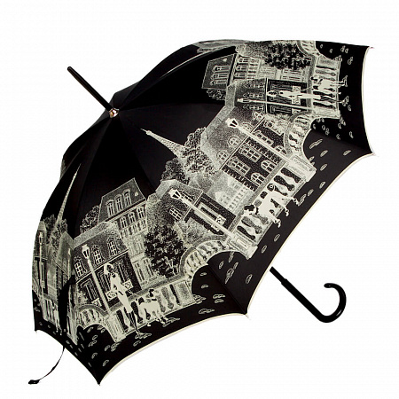 Зонт-трость Guy De Jean 1902-LM Paris Noir long Женский Черный Механический