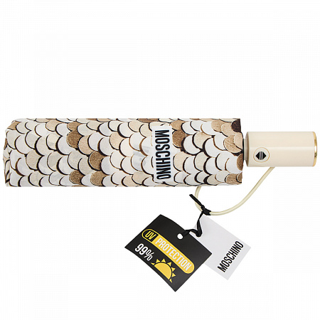 Зонт складной Moschino 9191-OCA Pailettes Multi Женский Бежевый Автомат, система Антиветер