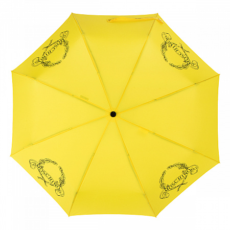 Зонт складной Moschino 8981-OCU Laurel logo Yellow Женский Желтый Автомат, система Антиветер