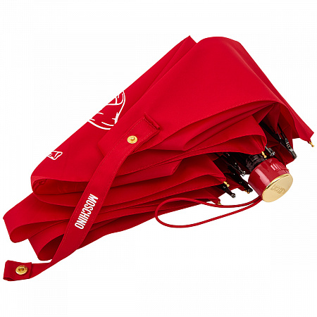 Зонт складной Moschino 8981-superminiC Laurel logo Red Женский Красный Механический