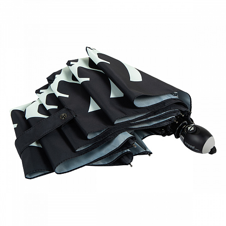 Зонт складной Ferre 6014-OC Logo Ferre Black Женский Черный, Белый Автомат, система Антиветер