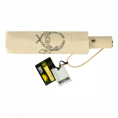 Зонт складной Moschino 8981-OCD Laurel logo Sand Женский Бежевый Автомат, система Антиветер