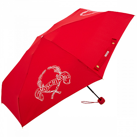 Зонт складной Moschino 8981-superminiC Laurel logo Red Женский Красный Механический