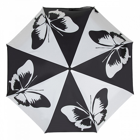 Зонт складной Ferre 6009-OC Butterfly Black/White Женский Черный, Белый Полный автомат