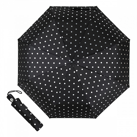 Зонт складной Pierre Cardin 82827-OC Dots Black Женский Черный, Белый Полный автомат