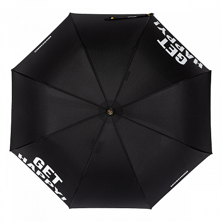 Зонт-трость Moschino 8967-63autoa Get happy Black Женский Черный Полуавтомат