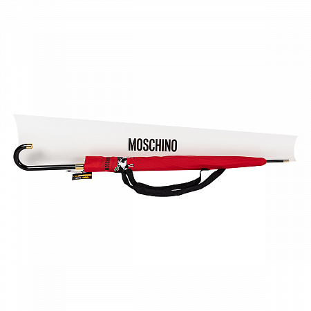 Зонт-трость Moschino 9060-63autoc Iconic cow Red Женский Красный Полуавтомат
