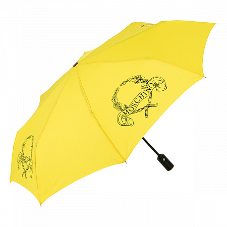 Зонт складной Moschino 8981-OCU Laurel logo Yellow Женский Желтый Автомат, система Антиветер