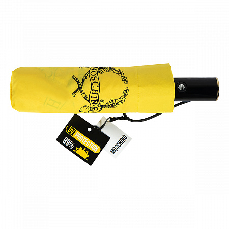Зонт складной Moschino 8981-OCU Laurel logo Yellow Женский Желтый Автомат, система Антиветер