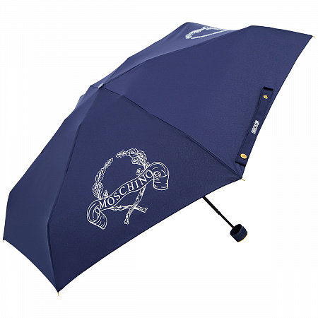 Зонт складной Moschino 8981-superminiF Laurel logo Blue Женский Синий Механический