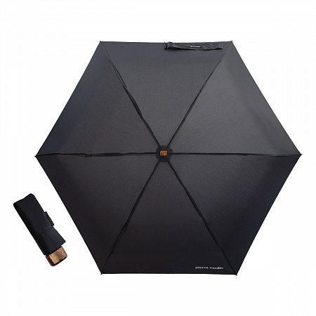 Зонт складной Pierre Cardin 83702-OM Supermini Flat Black Женский, Мужской Черный Механика