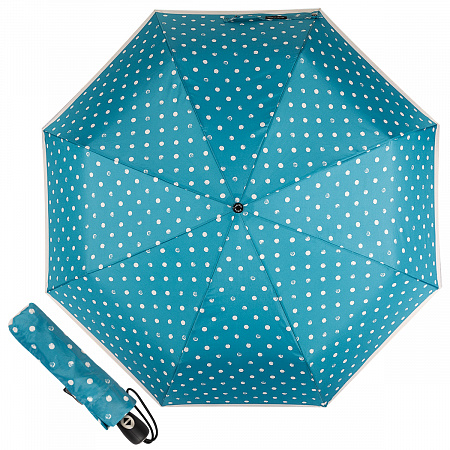 Зонт складной Pierre Cardin 82297-OC Blue Dots Crema Женский Голубой, Бежевый Полный автомат