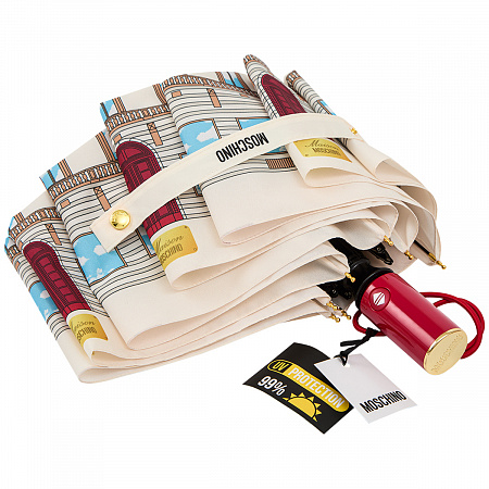 Зонт складной Moschino 9177-OCA Maison Moschino Multi Женский Разноцветный, Бежевый Автомат, система Антиветер