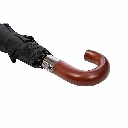 Зонт складной Guy De Jean 2501-OC Classic Noir Legno Мужской Черный Полный автомат
