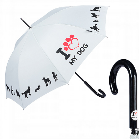 Зонт-трость EMME M426-LA Love Pets Beige Женский, Мужской Белый Полуавтомат