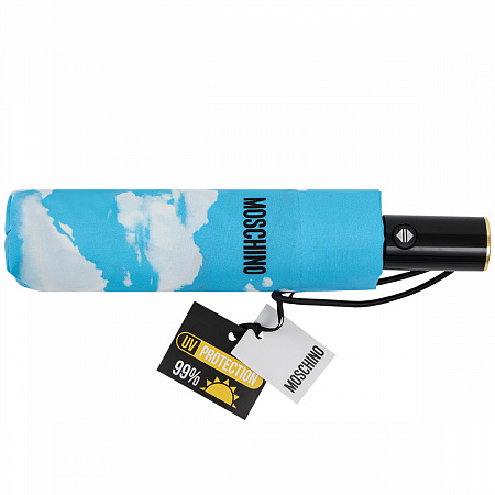 Зонт складной Moschino 9300-OCA Clouds Multi Женский голубой Автомат, система Антиветер