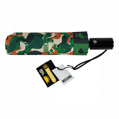 Зонт складной Moschino 8986-OCA Goose camouflage Multi  Женский Зеленый Автомат, система Антиветер