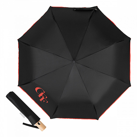 Зонт складной Ferre 373-OM Classic Black Женский, Мужской Черный Полуавтомат