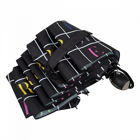 Зонт складной Ferre 6034-OC Letters Black  Черный Полный автомат
