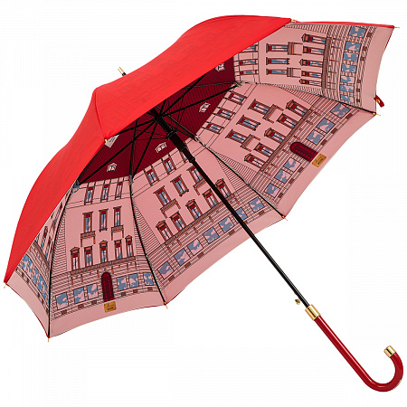 Зонт-трость Moschino 9177-63AUTOA Maison Moschino Multi Женский Красный, Бежевый Полуавтомат