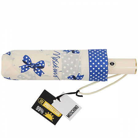 Зонт складной Moschino 8977-OCI Bows Beige Женский Голубой, Бежевый Автомат, система Антиветер